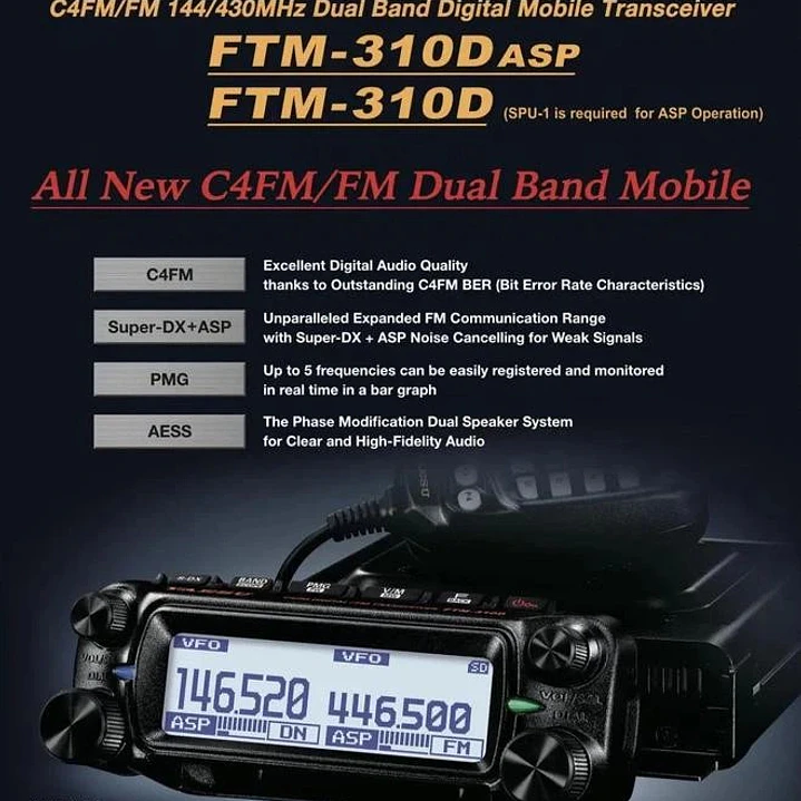 Yaesu FTM-310DR (sin ASP) C4FM/FM 144/430MHz Móvil digital de doble banda AESS (Acoustic Enhanced Speaker System) con dos altavoces (3W frontal + 3W unidad principal) Super DX Precio con iva incluido 2