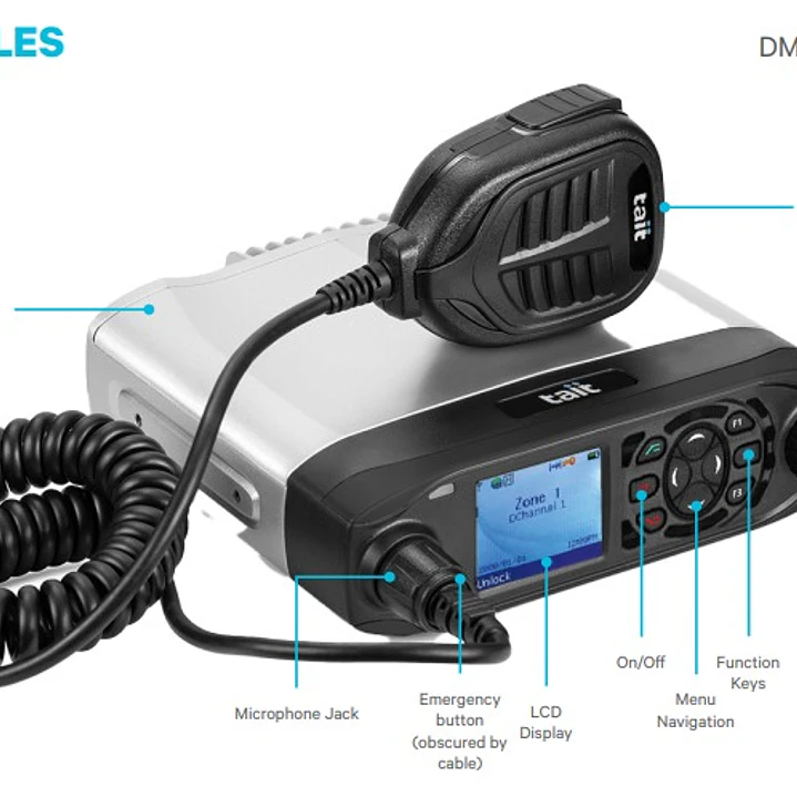 Tait TM-2210 B1 MUHF VHF 136-174 MHz 256CH Digital y Analogico 25W Radio móvil Digital y Analogica DMR Tier II Precio con iva incluido 3