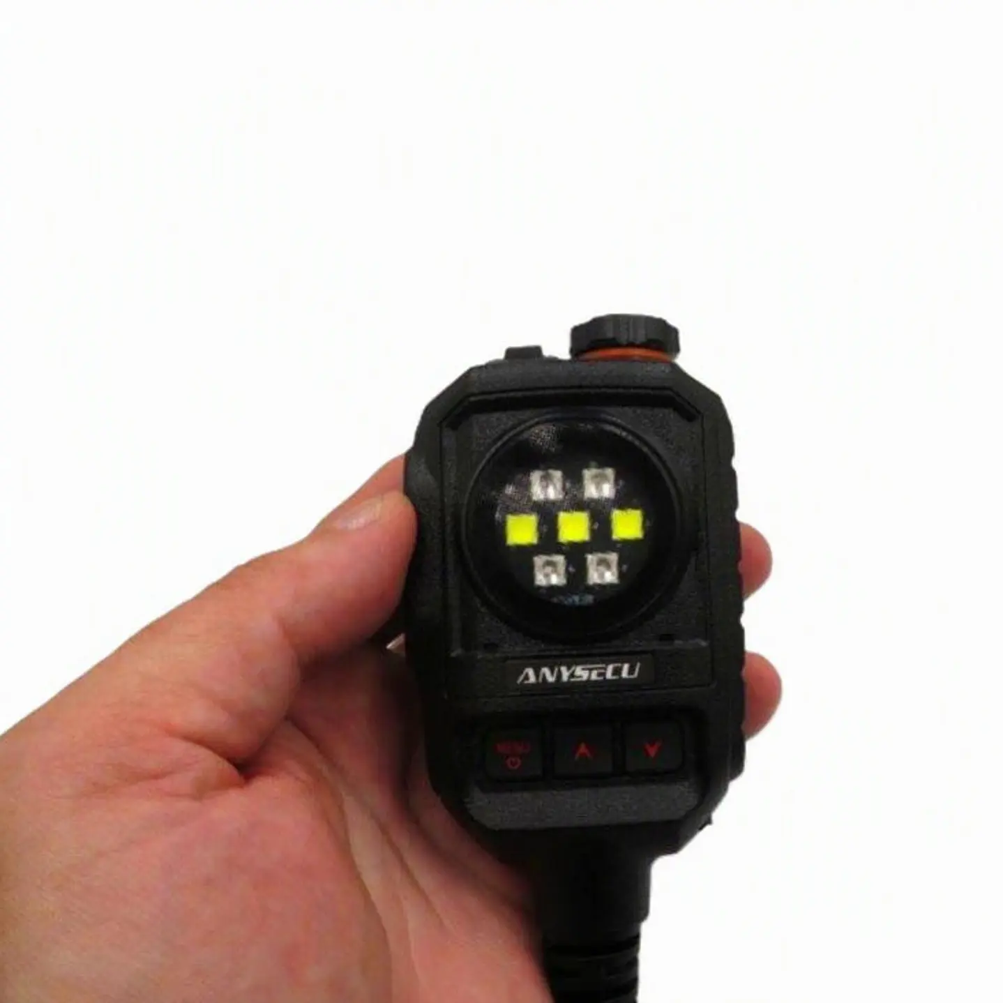 Anysecu MIC-K01 micrófono parlante remoto con luz estroboscópica y alarma de SOS para radios Kenwood Baofeng Inrico Wlan Wings Tesunho Precio con iva incluido 15