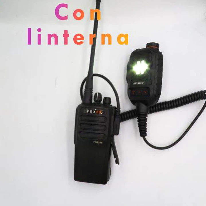 Anysecu MIC-K01 micrófono parlante remoto con luz estroboscópica y alarma de SOS para radios Kenwood Baofeng Inrico Wlan Wings Tesunho Precio con iva incluido 20
