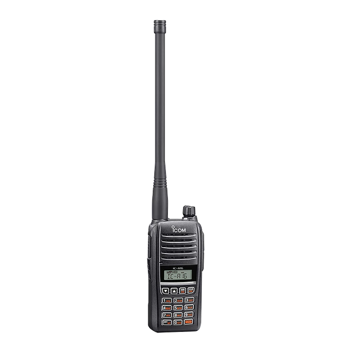 ICOM IC-A16 61 USA (Standard version, Sin Bluetooth) 200CH Memoria 6W Radio Banda Aerea VHF 108-136,99166 MHz de 8,33/25 kHz Audio 1500 mW, IP67, MIL-STD-810-G, NOAA Alert Precio con iva incluido 5