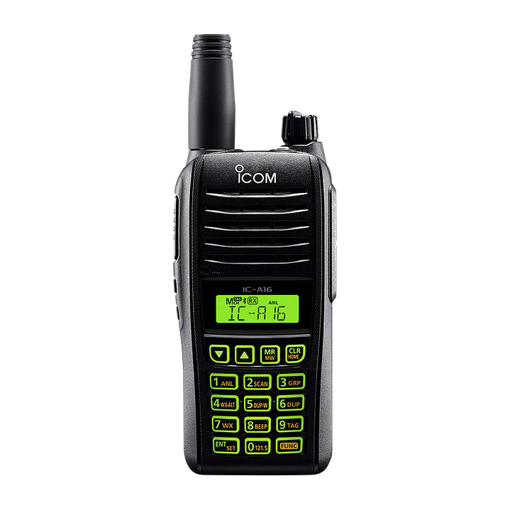ICOM IC-A16 61 USA (Standard version, Sin Bluetooth) 200CH Memoria 6W Radio Banda Aerea VHF 108-136,99166 MHz de 8,33/25 kHz Audio 1500 mW, IP67, MIL-STD-810-G, NOAA Alert Precio con iva incluido 7