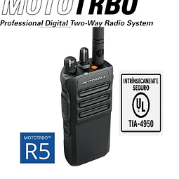 Radio Motorola MOTOTRBO R5 VHF 136-174 MHz 64CH 4W DIGITAL NKP INTRINSICAMENTE SEGURO LAH07JDC9VA1AN-UL