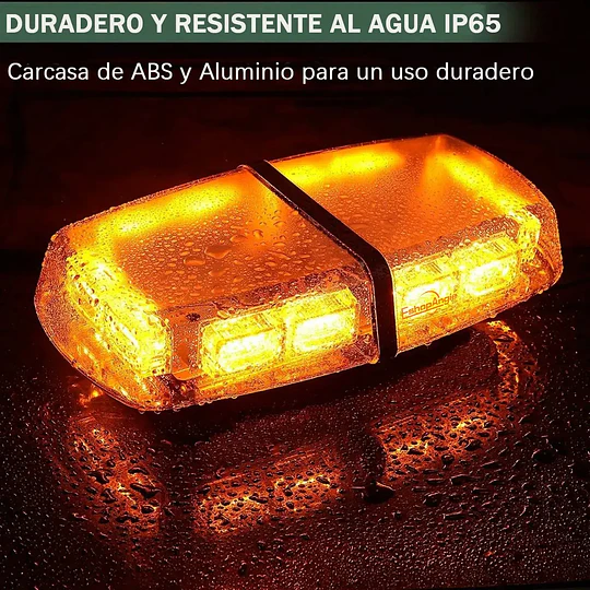 Baliza Luz LED Ámbar Techo Imán 12V-24V Estroboscópica