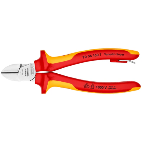 Alicate Corte Diagonal anticaídas 6" 1000V 7006160T Knipex