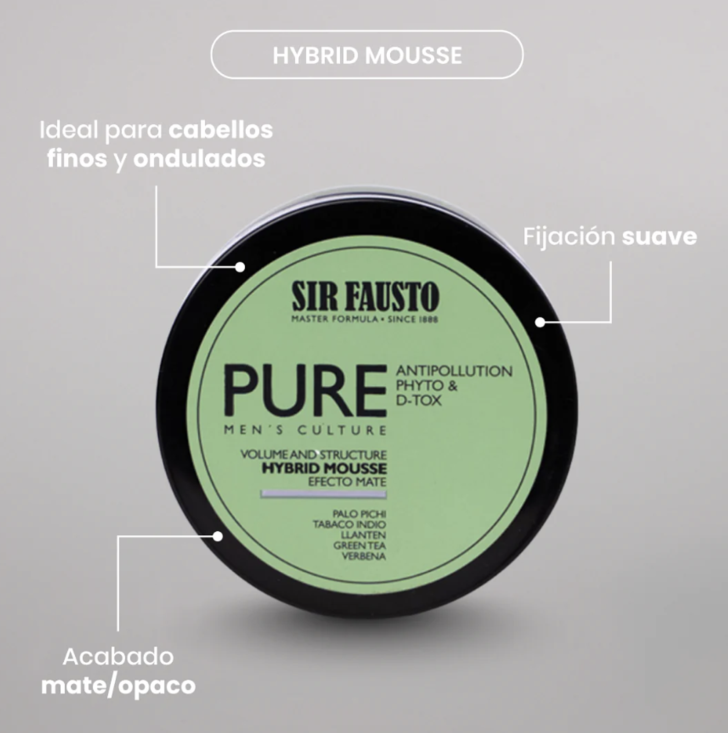 Crema para peinar Hybrid Mousse Efecto Mate 100ml - Sir Fausto 2