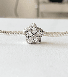 Charm Copo de Nieve Brillante Plateado