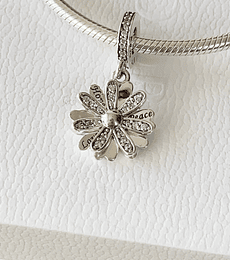 Charm Flor Colgante Plateado