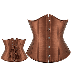 Corset underbust SATIN - Café