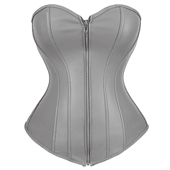 Corset cremallera PU - Gris