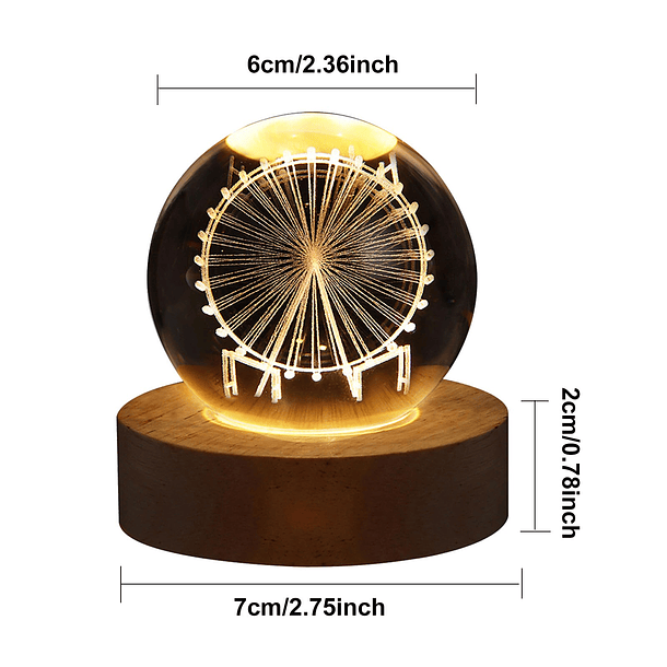 Lámpara de bola de cristal SATURNO 2