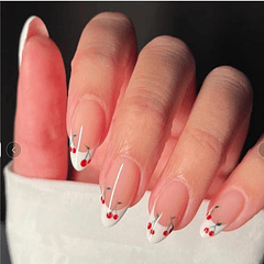 Set 24 uñas press-on CHERRY