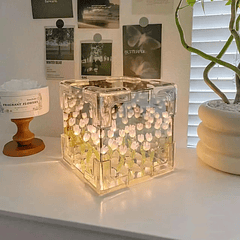 Lámpara de cubo TULIPANES DIY - Lavanda