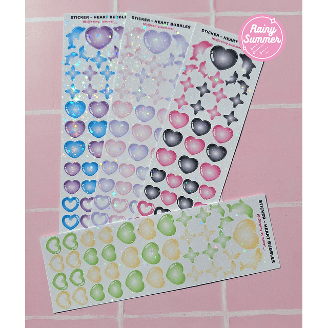 DECO STICKERS HEART BUBBLES