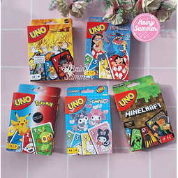 SANRIO, DRAGON BALL, POKEMÓN, LILO & STICH, MINECRAFT - JUEGO DE CARTAS UNO