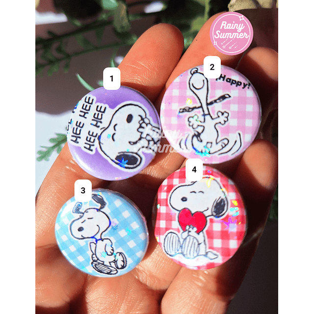 SNOOPY - CHAPITAS HOLOGRÁFICAS