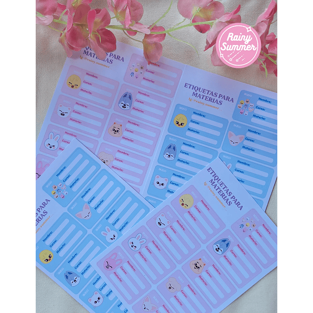 STRAY KIDS - ETIQUETAS ESCOLARES SKZOO