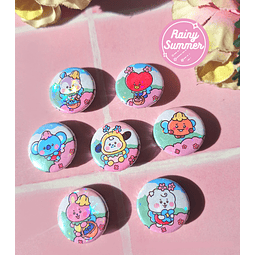 BTS -  BT21 CHAPITAS / PINS HOLOGRÁFICOS LITTLE FAIRIES