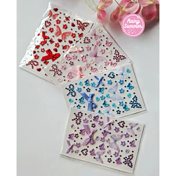 STICKER GEMAS - MARIPOSAA Y BOWS