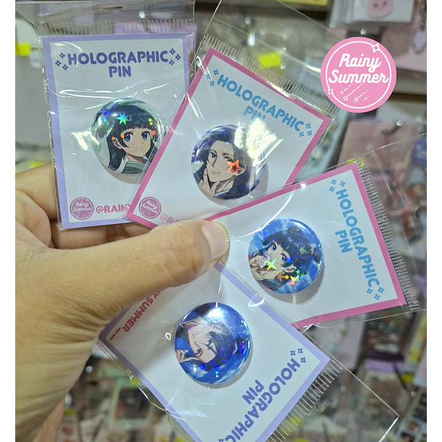 LOS DIARIOS DE LA BOTICARIA - CHAPITAS / PINS HOLOGRÁFICOS