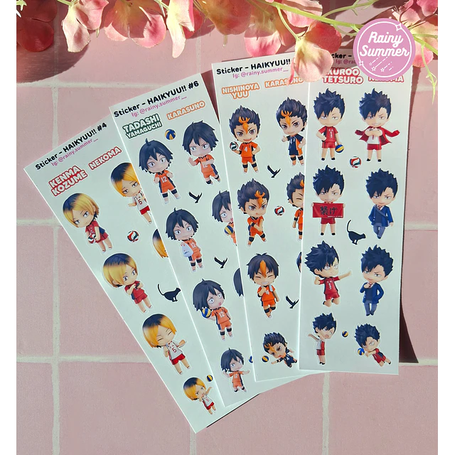 HAIKYUU - STICKERS KENMA, KUROO, NISHINOYA, YAMAGUCHI