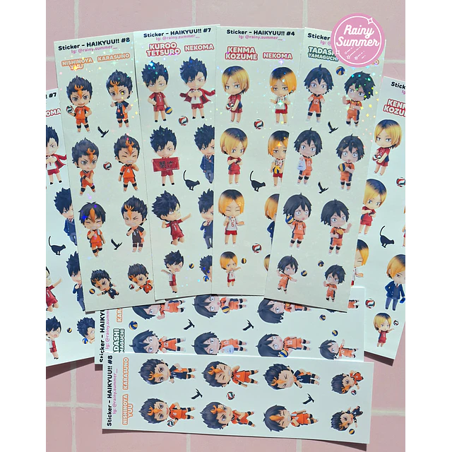 HAIKYUU - STICKERS KENMA, KUROO, NISHINOYA, YAMAGUCHI