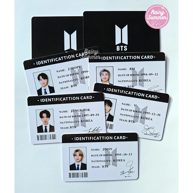 BTS - TARJETAS DE IDENTIFICACIÓN