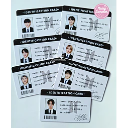 BTS - TARJETAS DE IDENTIFICACIÓN