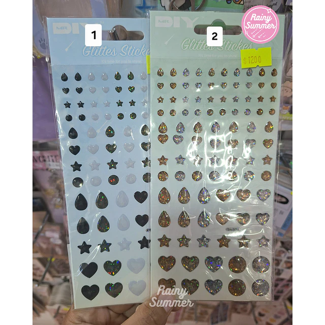 STICKER  GEMAS GLITTER (DIY)