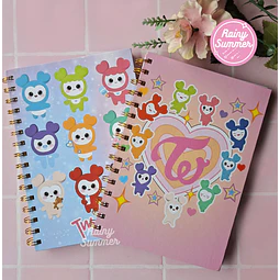 TWICE LOVELYS - LIBRETA CUADRICULADA A5
