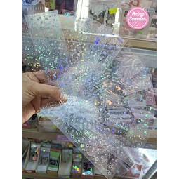 STICKER FIGURAS HOLOGRÁFICAS TRANSPARENTES