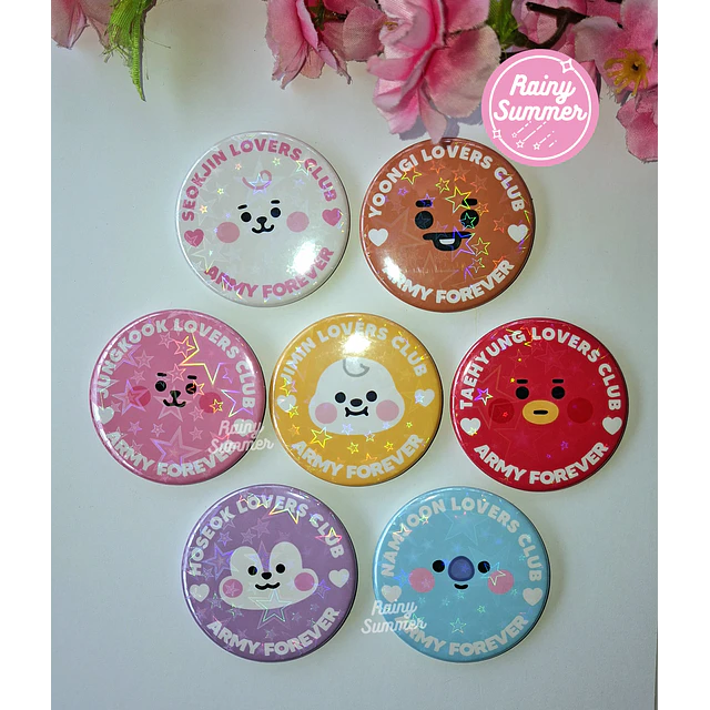 BTS X BT21 - CHAPITAS  LOVERS CLUB 