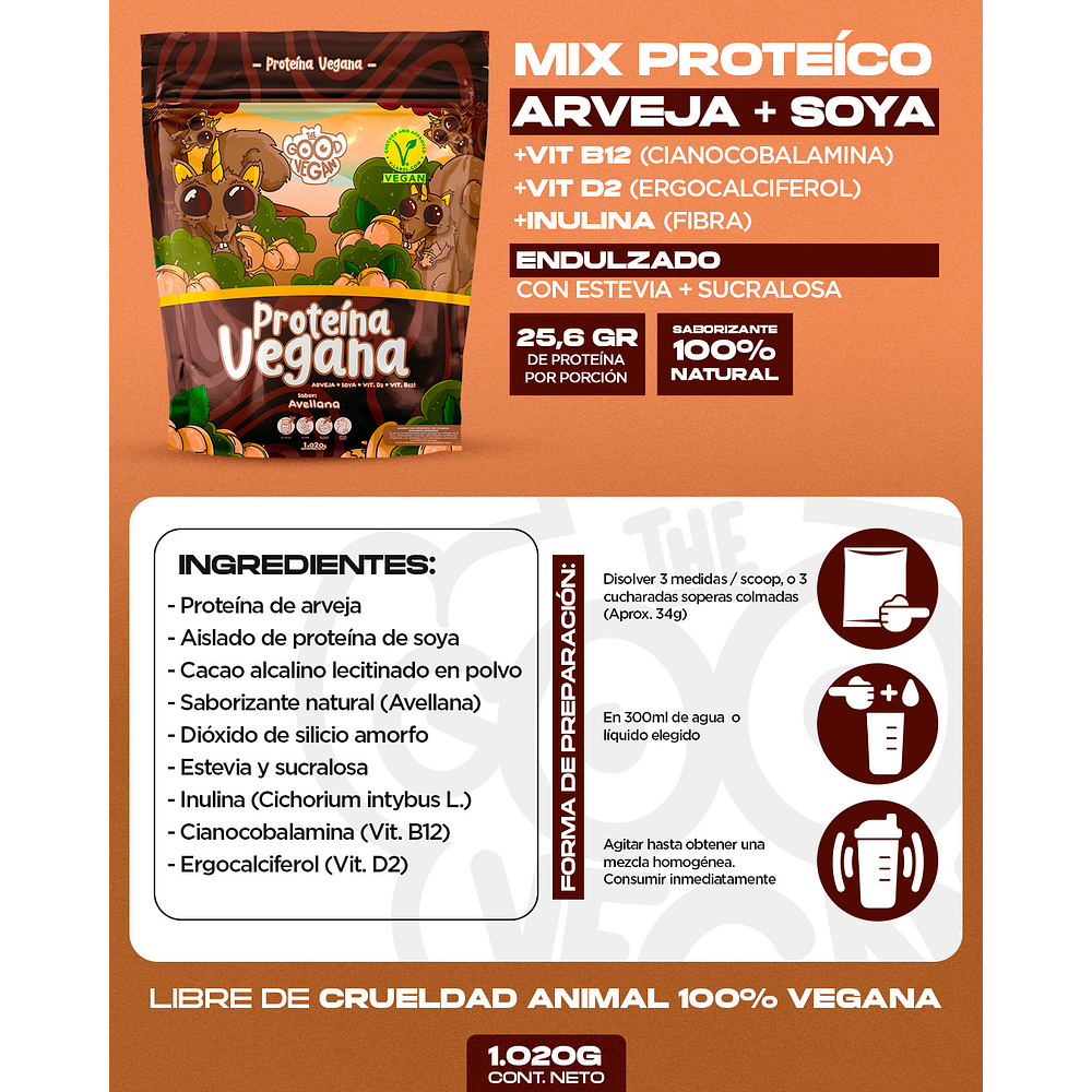 Proteína Vegana Avellana (1kg) -The Good Vegan