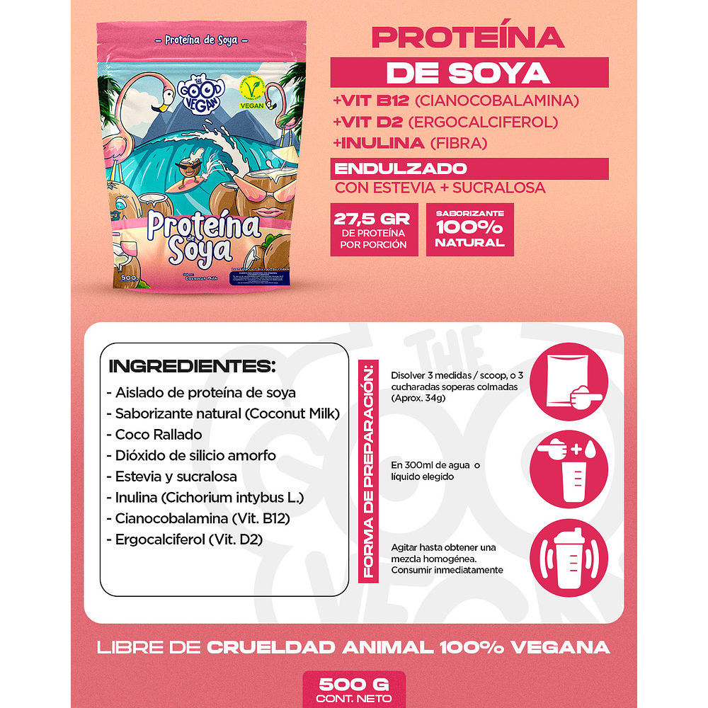 Proteína Vegana Coconut Milk (500g) -The Good Vegan