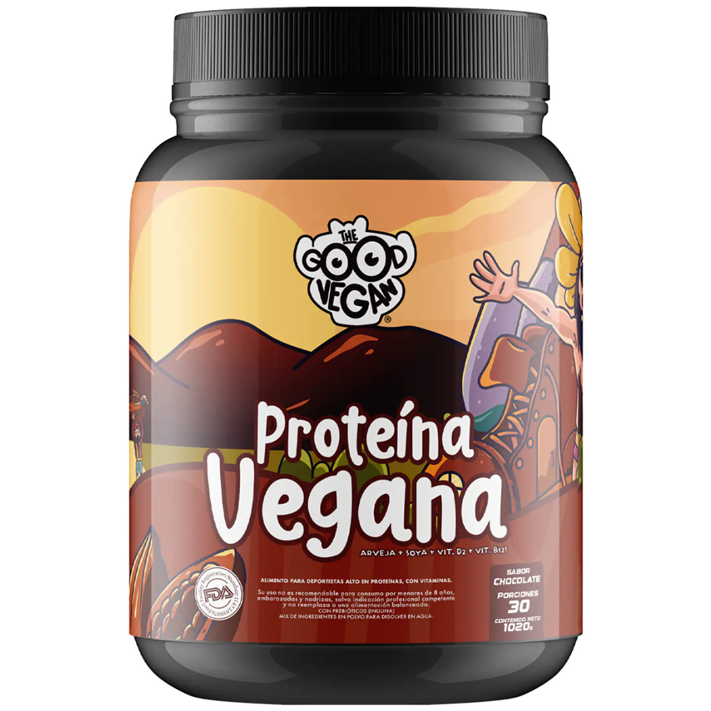 Proteína Vegana Chocolate (1kg) -The Good Vegan 1