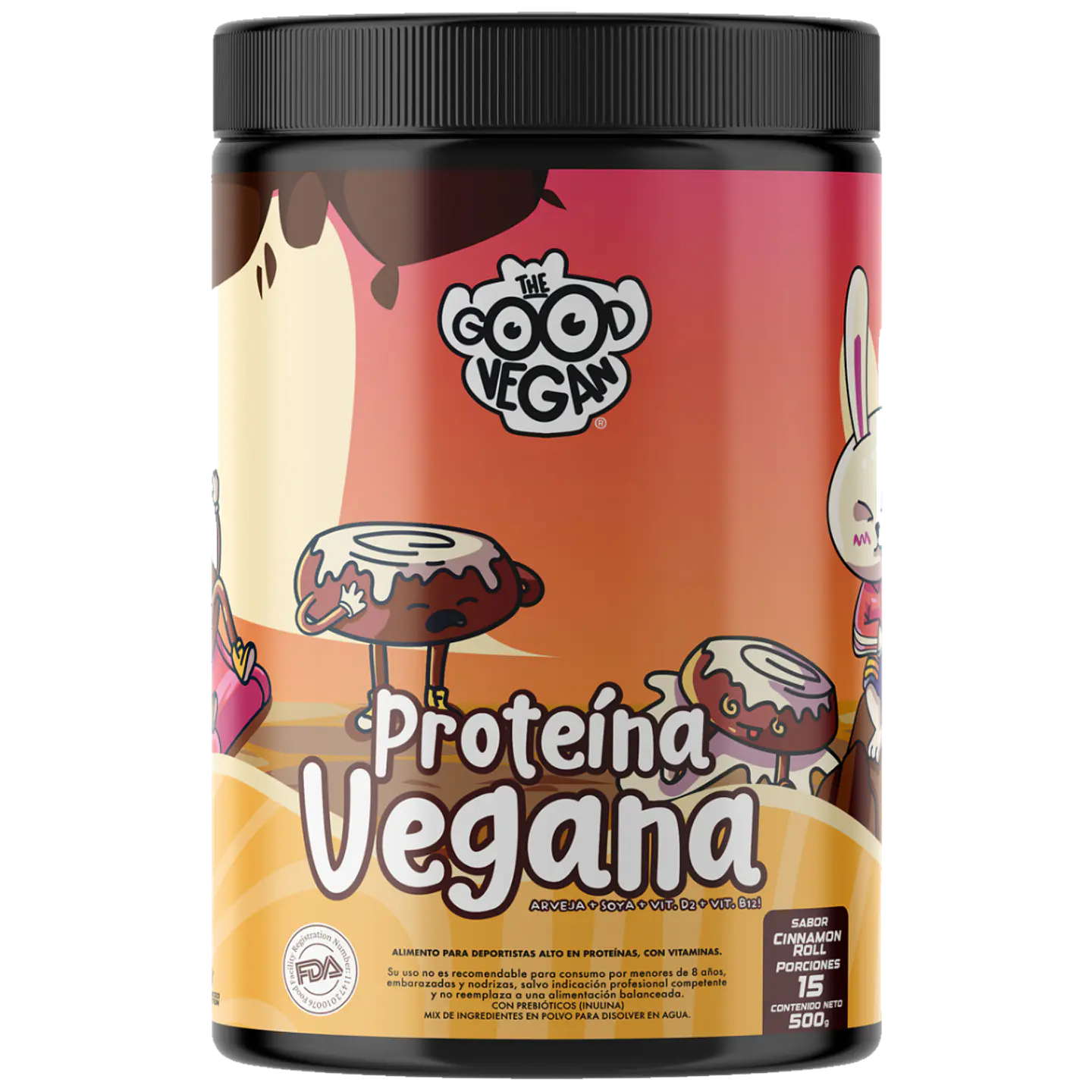 Proteína Vegana Cinnamon Roll (500g) -The Good Vegan 1