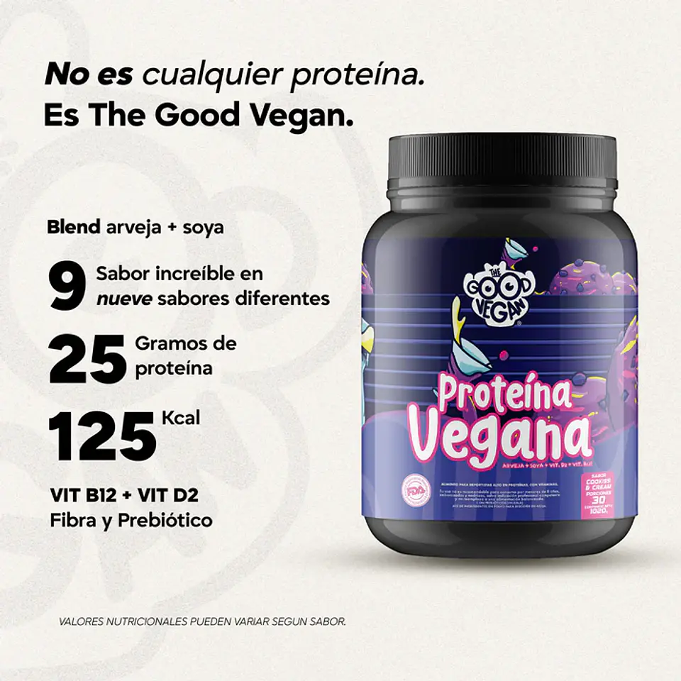 Proteína Vegana Cookies&Cream (1kg) - The Good Vegan 3