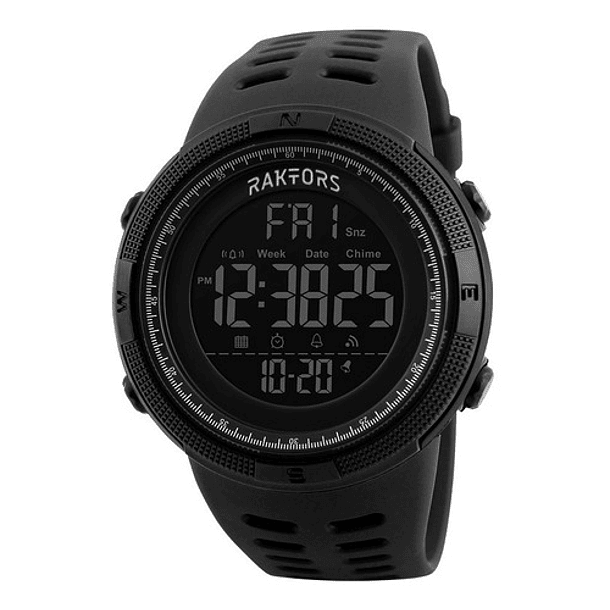 Reloj Hombre Raktors Max3 Digital Resistente Agua 50 Mts Color De La Correa Negro