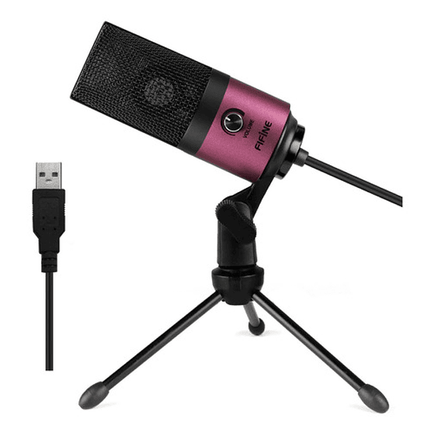 Micrófono Fifine K669b Condensador Cardioide Color Rosa