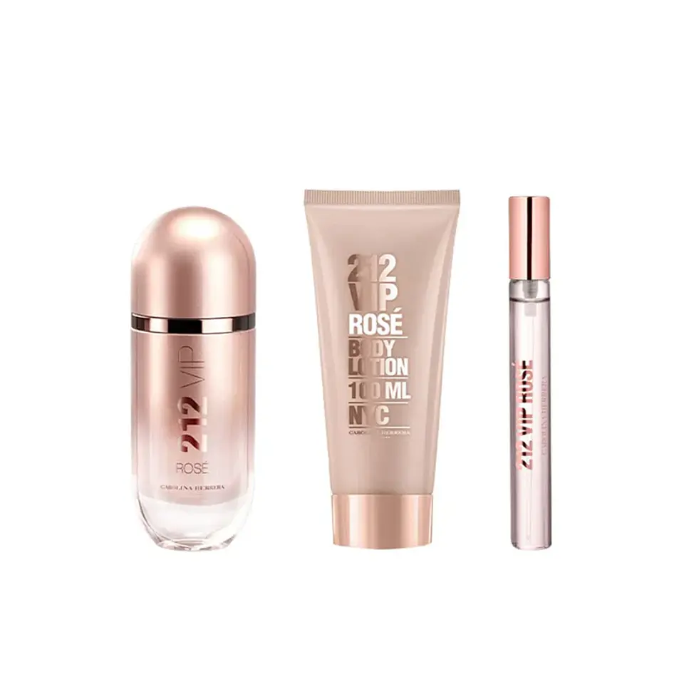 Carolina Herrera 212 VIP Rose Set EDP 80 ML + Crema 100 ML + EDP 10 ML Mujer 2