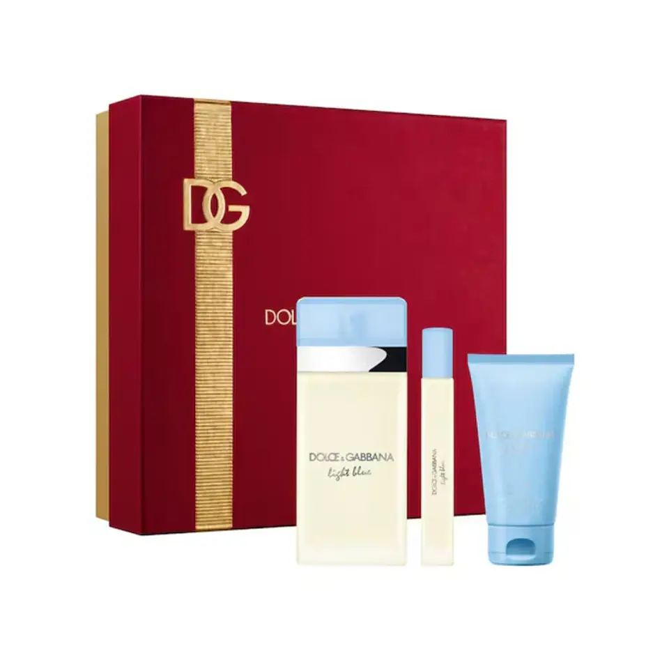 Dolce & Gabbana Light Blue Set EDT 100 ML + 10 ML + 50 ML Crema Mujer 1