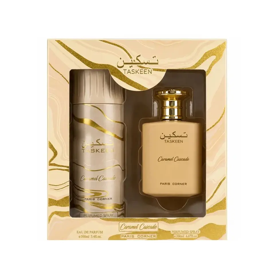 Paris Corner Taskeen Caramel Cascade Set EDP 100 ML + Deo 200 ML Mujer 1