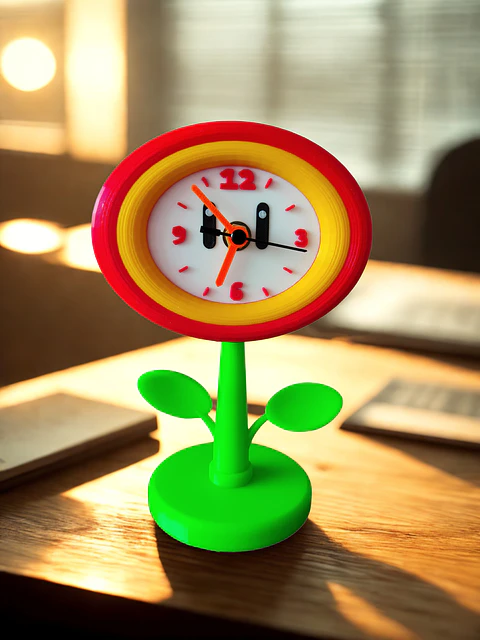 Reloj con forma de flor de fuego de popular video juego