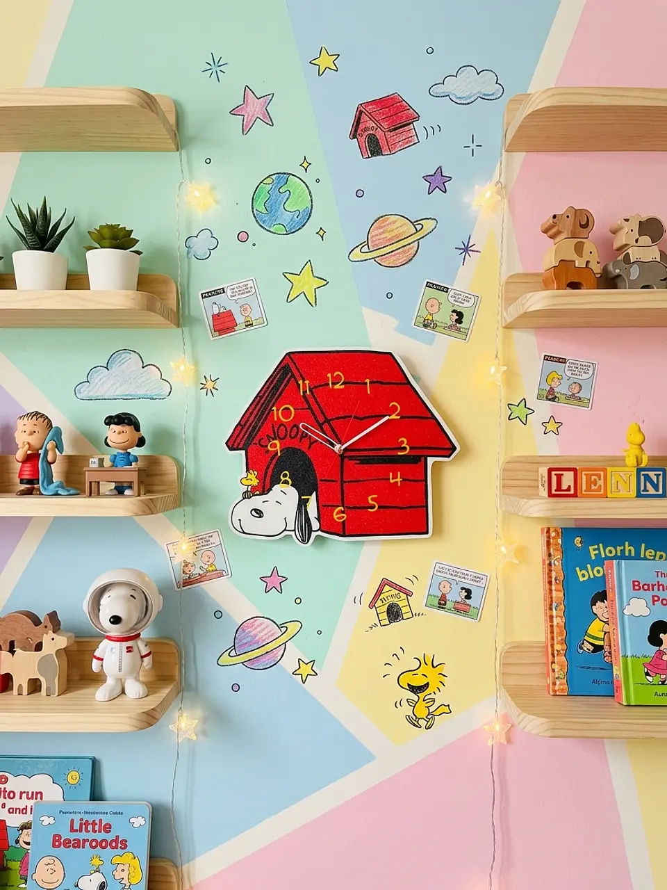 Reloj de Pared Snoopy en su Casa Roja – Edición Decorativa y Divertida 1