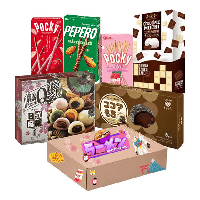 Pocky + Mochi Box Palitos De Galleta Con Chocolate + Mochi