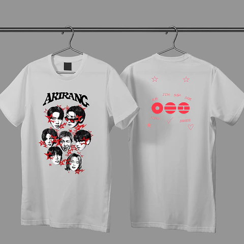 POLERA BTS ARIRANG ESTRELLAS DOBLE ESTAMPADO