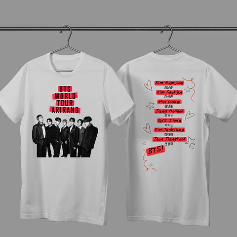 POLERA BTS WORLD TOUR ARIRANG DOBLE ESTAMPADO