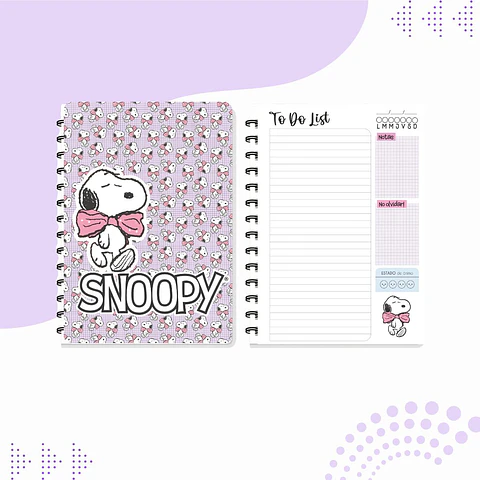 AGENDA SNOOPY MOÑO ROSA 