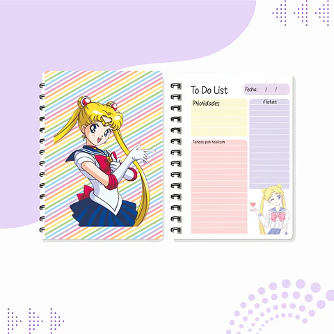 AGENDA SAILOR MOON RAYAS COLORES 