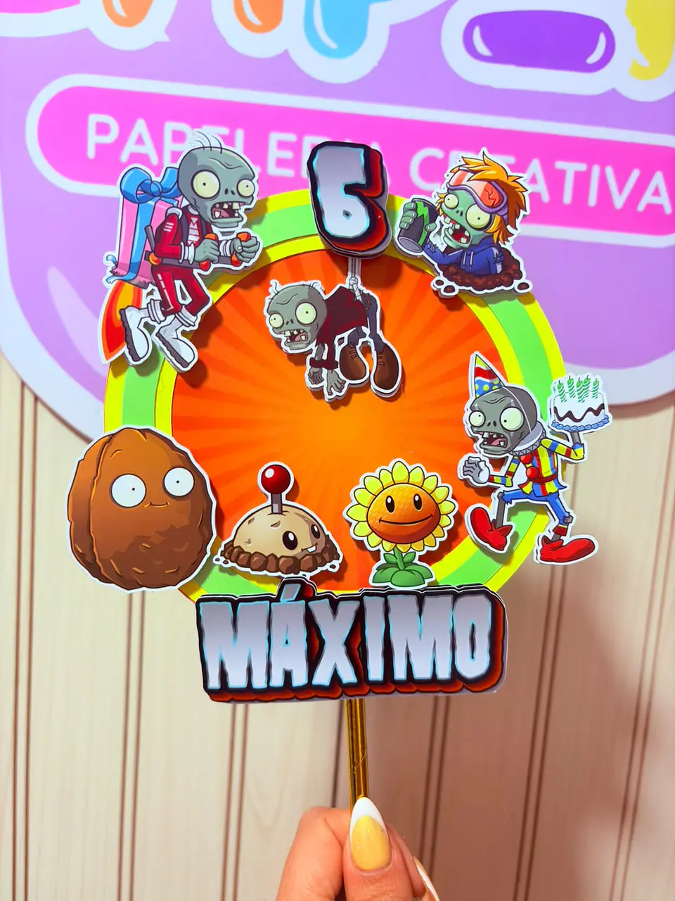 CAKE TOPPER PLANTAS VS ZOMBIES 1